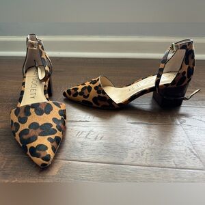 Sole Society ~ NEW Katarina Tan-Black Leopard Haircalf Size 7.5M
